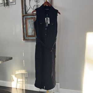 wendy williams denim dress Wendy Williams Blue Denim Belted Shirt Dress Sz Small NEW